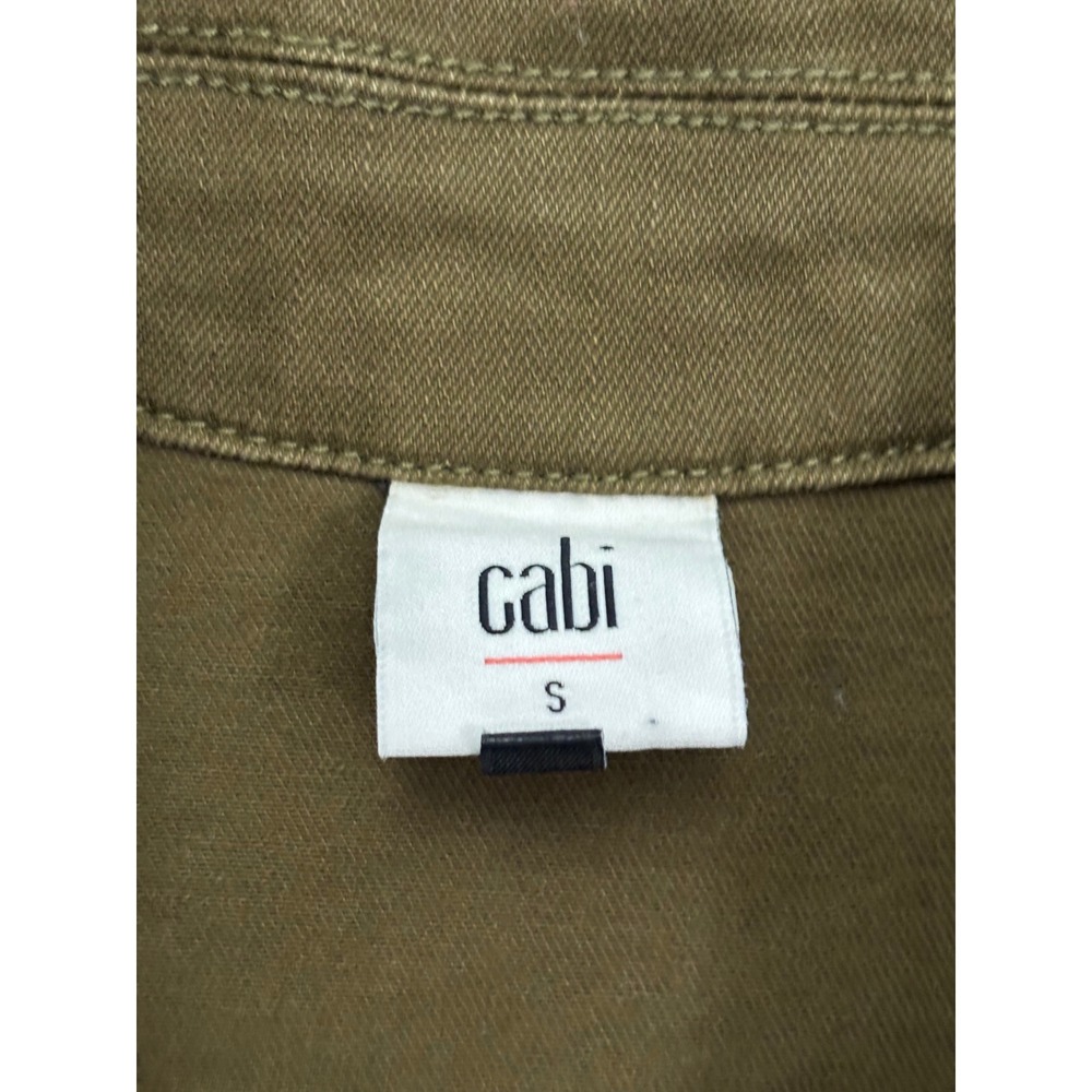 Cabi Olive Green Military Utility Jacket Cotton Stretch Button Front Style 4497 - Picture 2 of 6